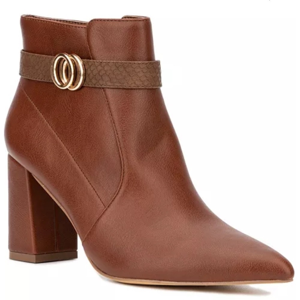 New York &Company Elisabeth brown bootie sz 6.6 nwot